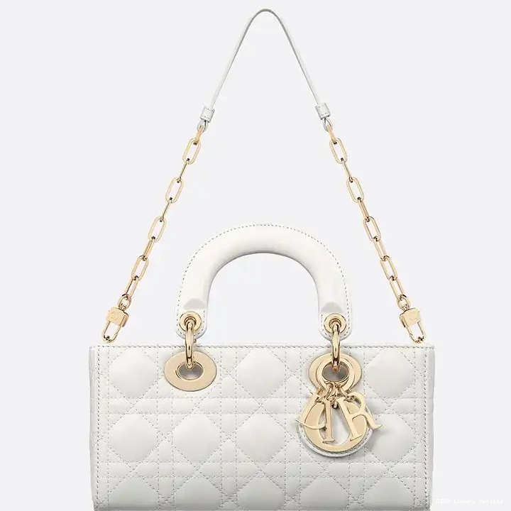 Cheap Lady Small Lambskin White Cannage D-Joy Bag 0517 Luxury
